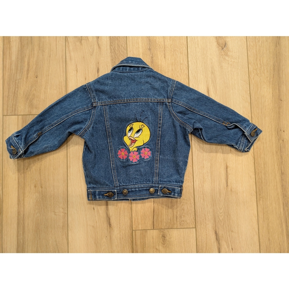 Vintage Y2K Tweety Bird Embroidered Jean Jacket